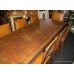 Quality Extending Carved Oak Refectory Table with 10 Leather Chairs