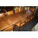 Quality Extending Carved Oak Refectory Table with 10 Leather Chairs