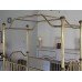 Ornate Brass Four Poster Baby Crib Cot with Canopy Bedding & Lace Drapes