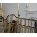 Ornate Brass Four Poster Baby Crib Cot with Canopy Bedding & Lace Drapes