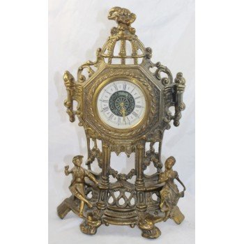 Ornate Brassed Antique Style Mantle Clock