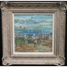 Walter John Beauvais (1942-98)  Beach Scene Oil Painting