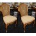 Pair of Bergere Carved Wood Chairs With Upholstered Seats