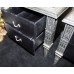 Pair of Black and Silver Leaf Heavy Two Drawer Chest of Drawers Bedsides