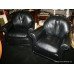 Pair of Top Quality Black Leather Swivel Armchairs