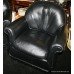 Pair of Top Quality Black Leather Swivel Armchairs