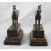 Pair of Bronze & Marble Horse Bookends