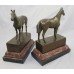 Pair of Bronze & Marble Horse Bookends