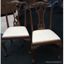 Pair of Carved Chippendale Style Ball & Claw Chairs