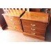 Pair Heavy Wood Bedside Nightstands Chest of Drawers Brass Handles