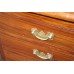 Pair Heavy Wood Bedside Nightstands Chest of Drawers Brass Handles