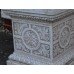 Pair of Heavy Composite Stone Garden Urns on Pedestals