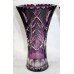 Pair of Amethyst Cut Glass Overlay Crystal Vases