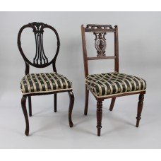 Pair of Antique Mahogany Upholstered Occasional Chairs