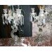 Pair of Crystal Baccarat Style Dolphin Lustre Candelabras