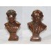 Pair of Bronze Style Ceramic Miniature Busts of Queen Victorian & Prince Albert