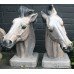 Pair of Painted Composite Stone Horse Bust Sculptures Gateposts