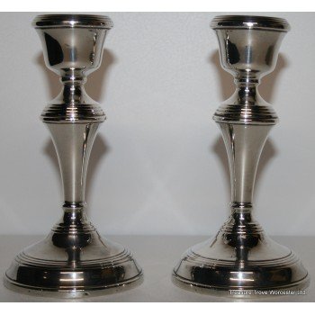 Pair of Silver Candlesticks Birmingham 1956