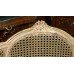 Pair of Washed Gilt French Style Carved Bergere Chairs