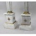 Pair of Ornate French Marble Column Pedestals 