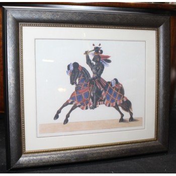 Print of Medieval Knight Set in Heavy Frame