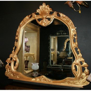 Quality Carved Wood Gilt Heavy Overmantle Mirror