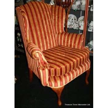 Quality Striped Upholstered Armchair