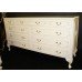 Louis XV Style Olympus Painted Cream Long 9 Drawer Chest of Drawers