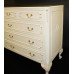 Louis XV Style Olympus Painted Cream Long 9 Drawer Chest of Drawers