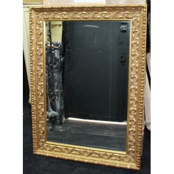 Rectangular Gilt Gold Leaf Bevelled Mirror 80.5 x 111 cm