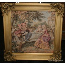 Gilt Framed French Rococo Tapestry