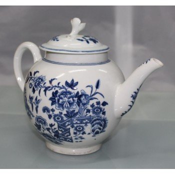 Royal Worcester Dr Wall First Period Blue & White Fence Pattern Teapot