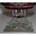 Ruby Cut Glass Overlay Crystal Comport