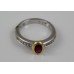 Ruby Yellow Gold Surround Diamond 18ct White Gold Ring