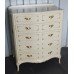 Serpentine Fronted Marie Antoinette Style Painted Cream Chest of Drawers