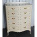 Serpentine Fronted Marie Antoinette Style Painted Cream Chest of Drawers