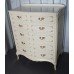 Serpentine Fronted Marie Antoinette Style Painted Cream Chest of Drawers