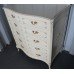 Serpentine Fronted Marie Antoinette Style Painted Cream Chest of Drawers