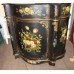 Serpentine Marble Topped Hand Painted Lacquered Cabinet