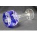 Set of 6 Blue Overlay Crystal Hock Wine Glasses