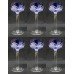 Set of 6 Blue Overlay Crystal Hock Wine Glasses