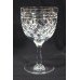 Set of 6 English Small Cut Glass Wine Glasses c.1950