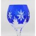 Set of 12 Fine Vintage Blue Overlay Crystal Wine Glasses