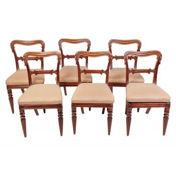 Set of Six William IV Mahogany Dining Chairs