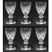 Set of 6 Heavy Cut Glass English Wine Glasses