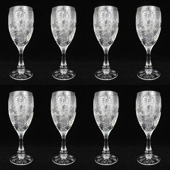 Set of 8 Tudor Crystal "Catherine of Aragon" Wine Glasses