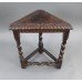 Small Carved Oak Antique Corner Table