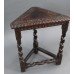 Small Carved Oak Antique Corner Table