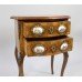 Small French Walnut Serpentine Commode with Sevres Plaques c.1880