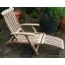 Colonial Style Pagoda Teak Steamer Deck Recliner Chair